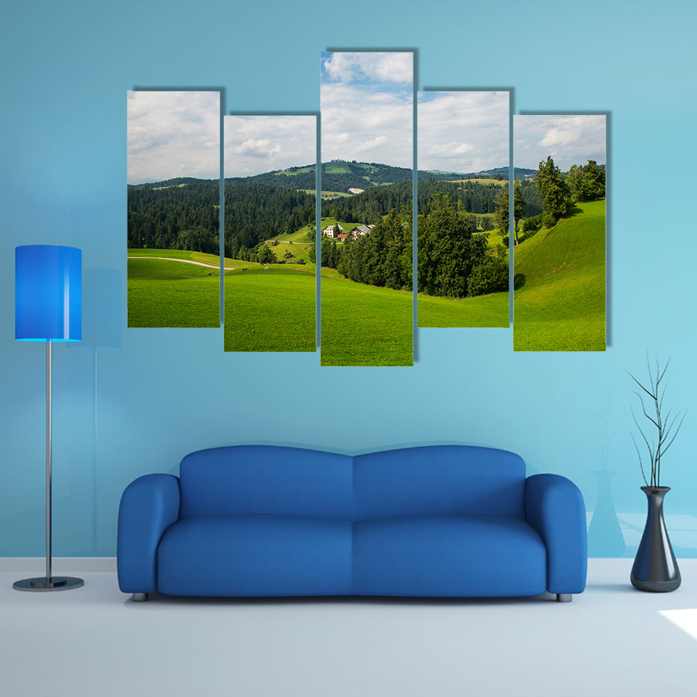 The Rovte village, Slovenia multi panel canvas wall art
