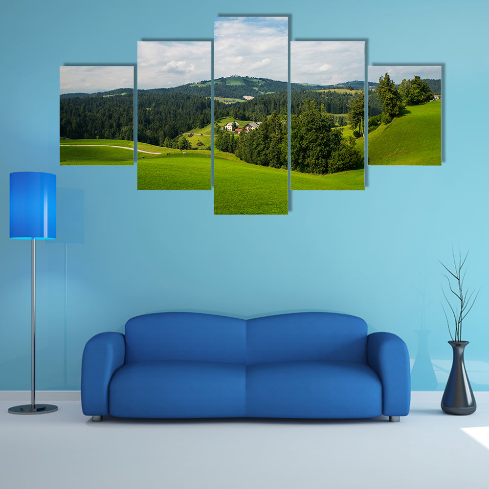 The Rovte village, Slovenia multi panel canvas wall art