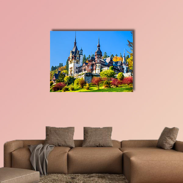 Peles Castle, Romania, beautiful famous royal  multi panel canvas wall art