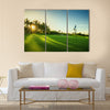 Golf course in the countryside Multi Panel Canvas Wall Art