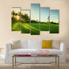 Golf course in the countryside Multi Panel Canvas Wall Art