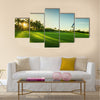 Golf course in the countryside Multi Panel Canvas Wall Art