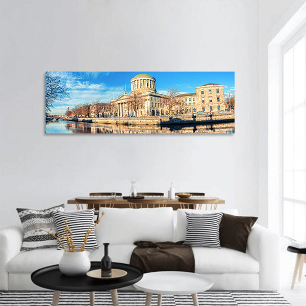 Four courts building panoramic canvas wall art