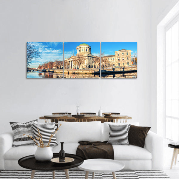 Four courts building panoramic canvas wall art