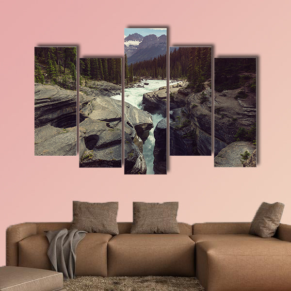 Scenic views of the Athabasca River, Jasper National Park, Alberta, wall art