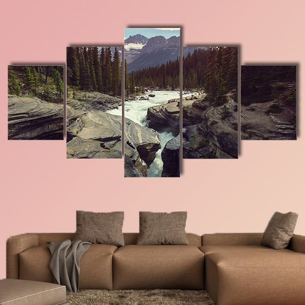 Scenic views of the Athabasca River, Jasper National Park, Alberta, wall art