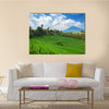 Beautiful sight of Balinese bright green rice growing on tropical field multi panel canvas wall art