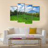 Beautiful sight of Balinese bright green rice growing on tropical field multi panel canvas wall art