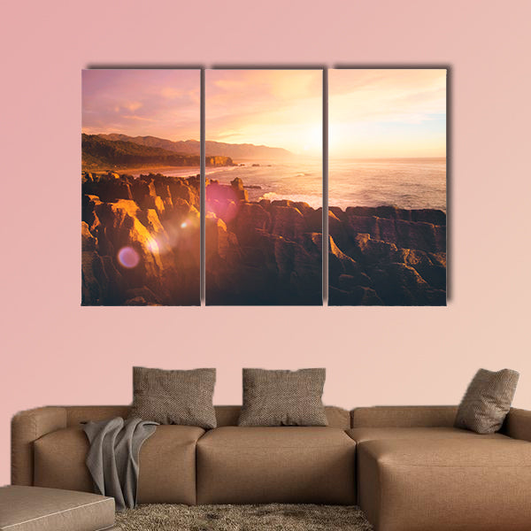 Coastline Punakaiki New Zealand Destination Concept Multi panel canvas wall art