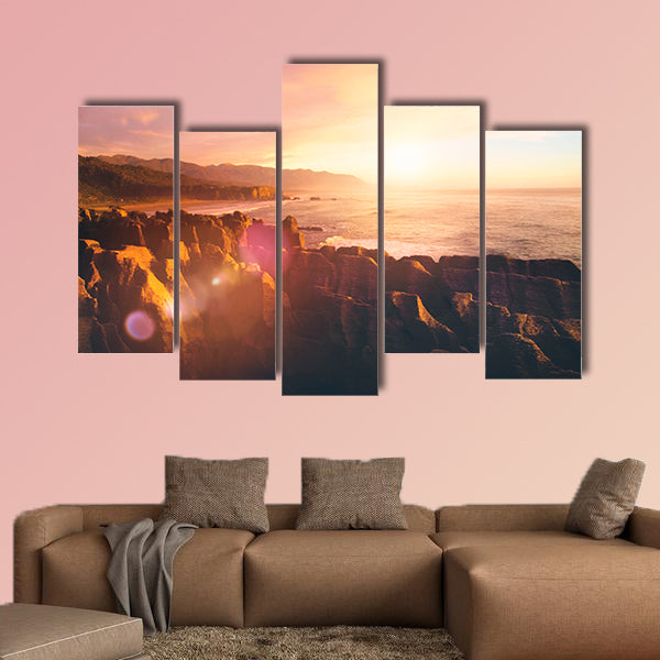 Coastline Punakaiki New Zealand Destination Concept Multi panel canvas wall art
