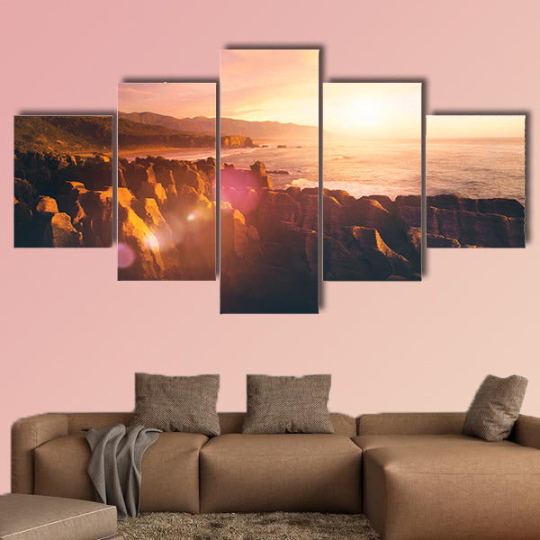 Coastline Punakaiki New Zealand Destination Concept Multi panel canvas wall art