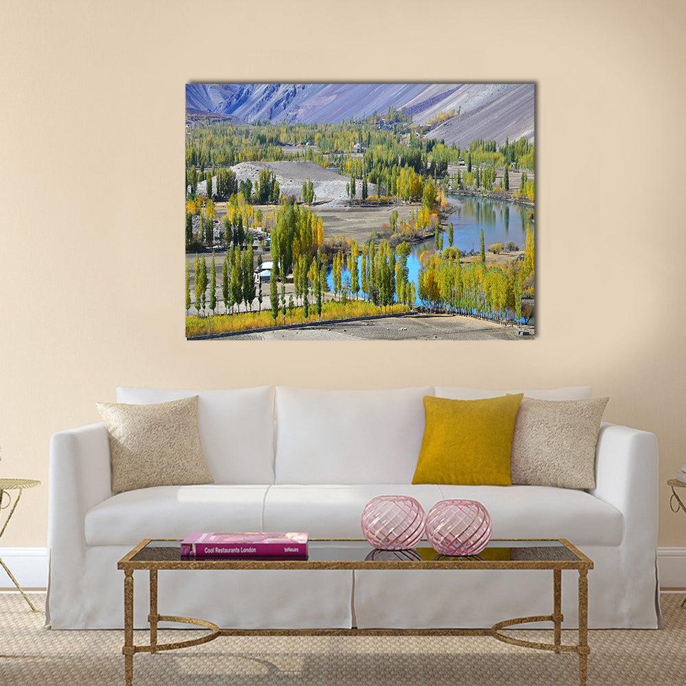 autumn in northern of pakistan multi panel canvas wall art