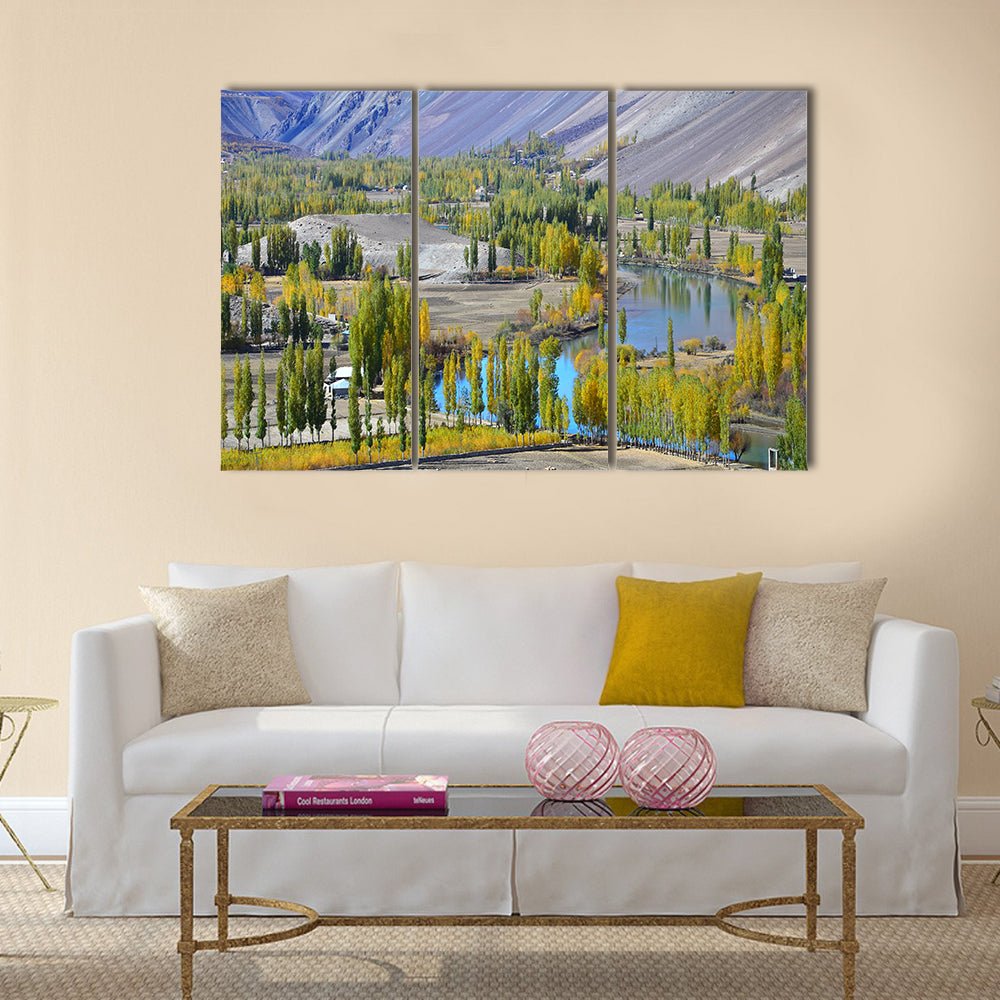 autumn in northern of pakistan multi panel canvas wall art