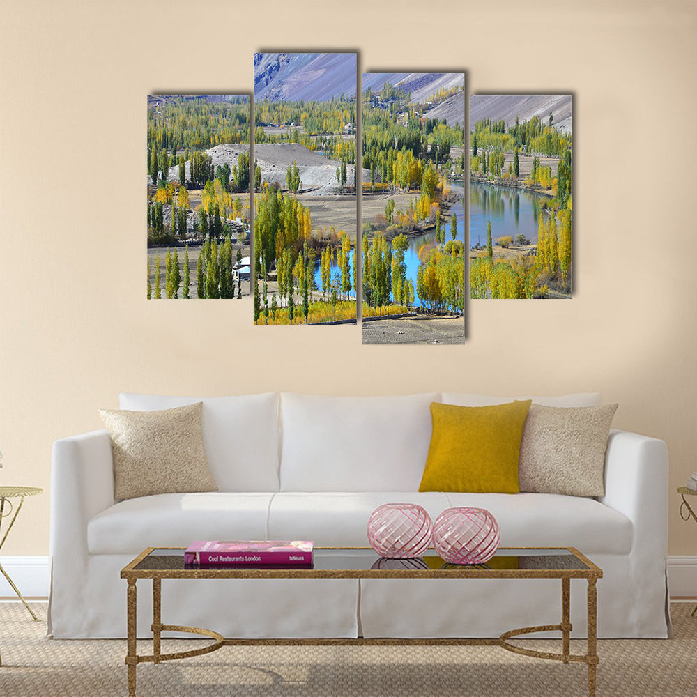 autumn in northern of pakistan multi panel canvas wall art