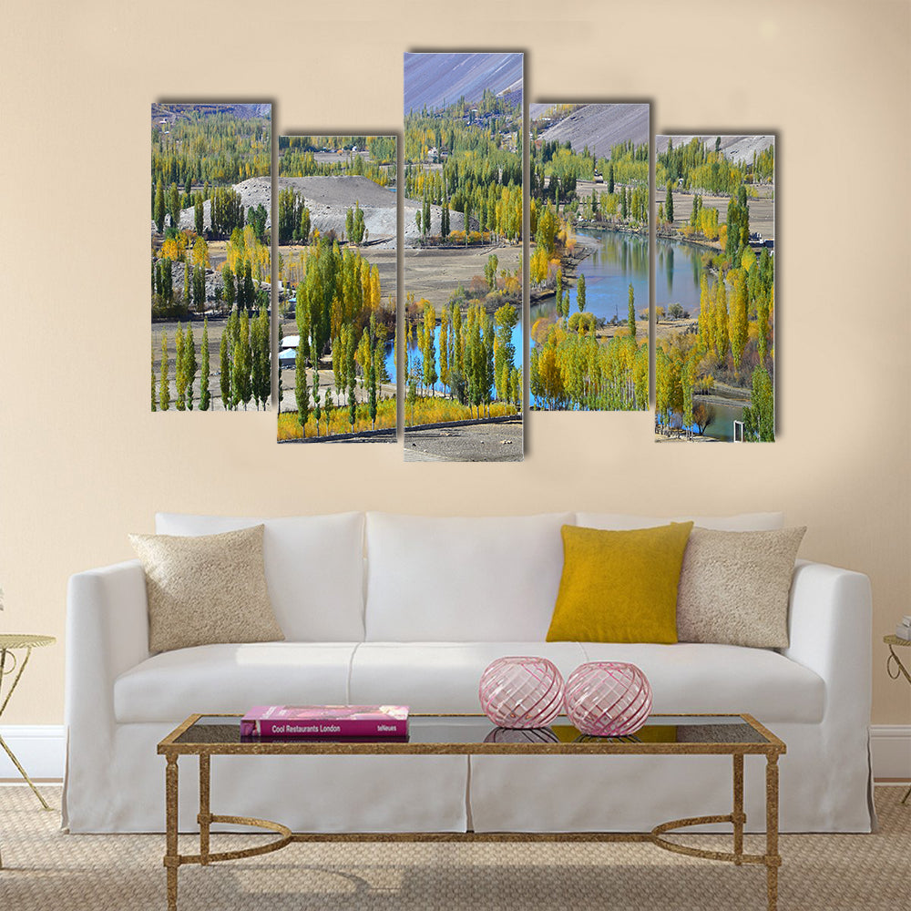 autumn in northern of pakistan multi panel canvas wall art