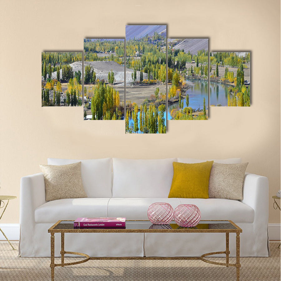 autumn in northern of pakistan multi panel canvas wall art
