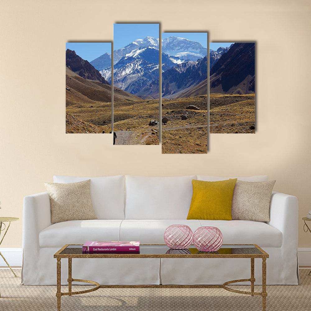 Aconcagua, the highest mountain in the Americas at 6,960 meters multi panel canvas wall art