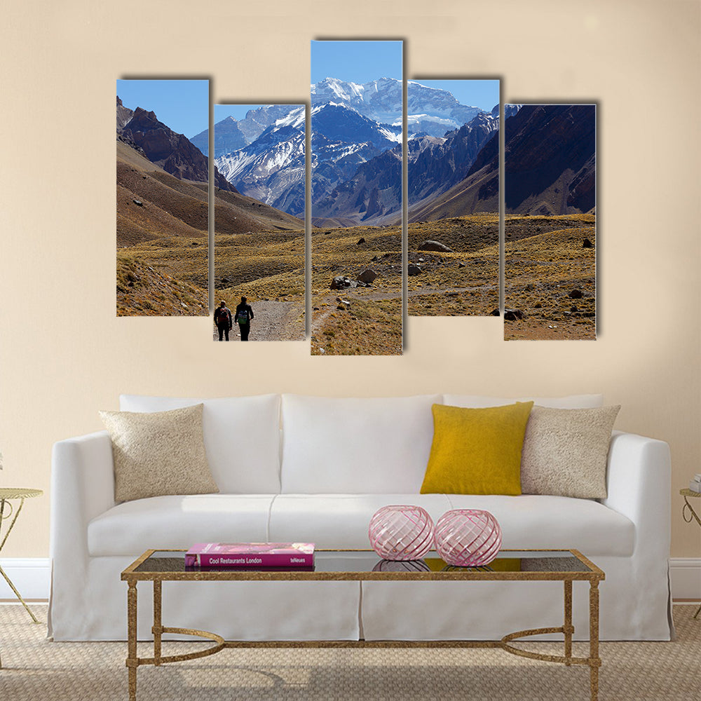 Aconcagua, the highest mountain in the Americas at 6,960 meters multi panel canvas wall art