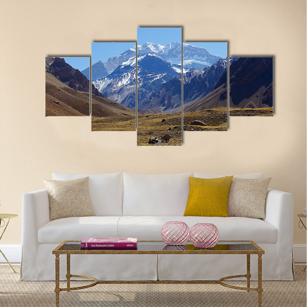 Aconcagua, the highest mountain in the Americas at 6,960 meters multi panel canvas wall art