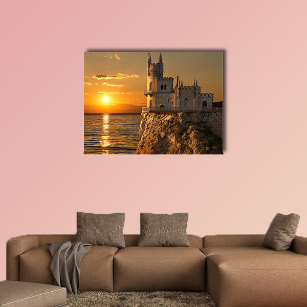 Swallow's Nest castle on the rock over the multi panel canvas wall art