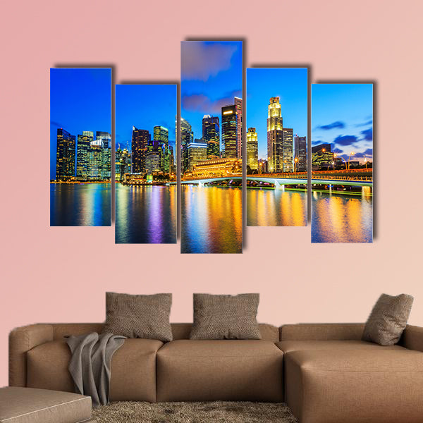 Singapore City, Singapore, Marina Bay multi panel canvas wall art