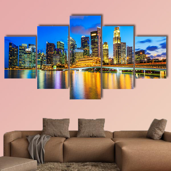 Singapore City, Singapore, Marina Bay multi panel canvas wall art