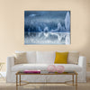 Reflection in ice of forest  Sweden multi panel canvas wall art