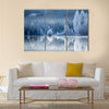 Reflection in ice of forest  Sweden multi panel canvas wall art