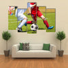 Football match for children training and football soccer tournament Multi panel canvas wall art