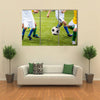 Football soccer training match for children Multi panel canvas wall art