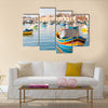 Mediterranean traditional fisherman village in the south east of Marsaxlokk, Multi Panel Canvas Wall Art