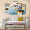 Mediterranean traditional fisherman village in the south east of Marsaxlokk, Multi Panel Canvas Wall Art