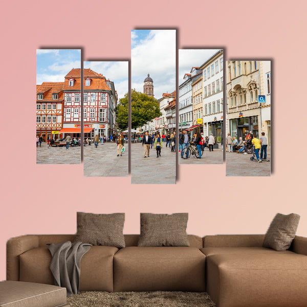 Center of the Goettingen Old Town, Germany multi panel canvas wall art