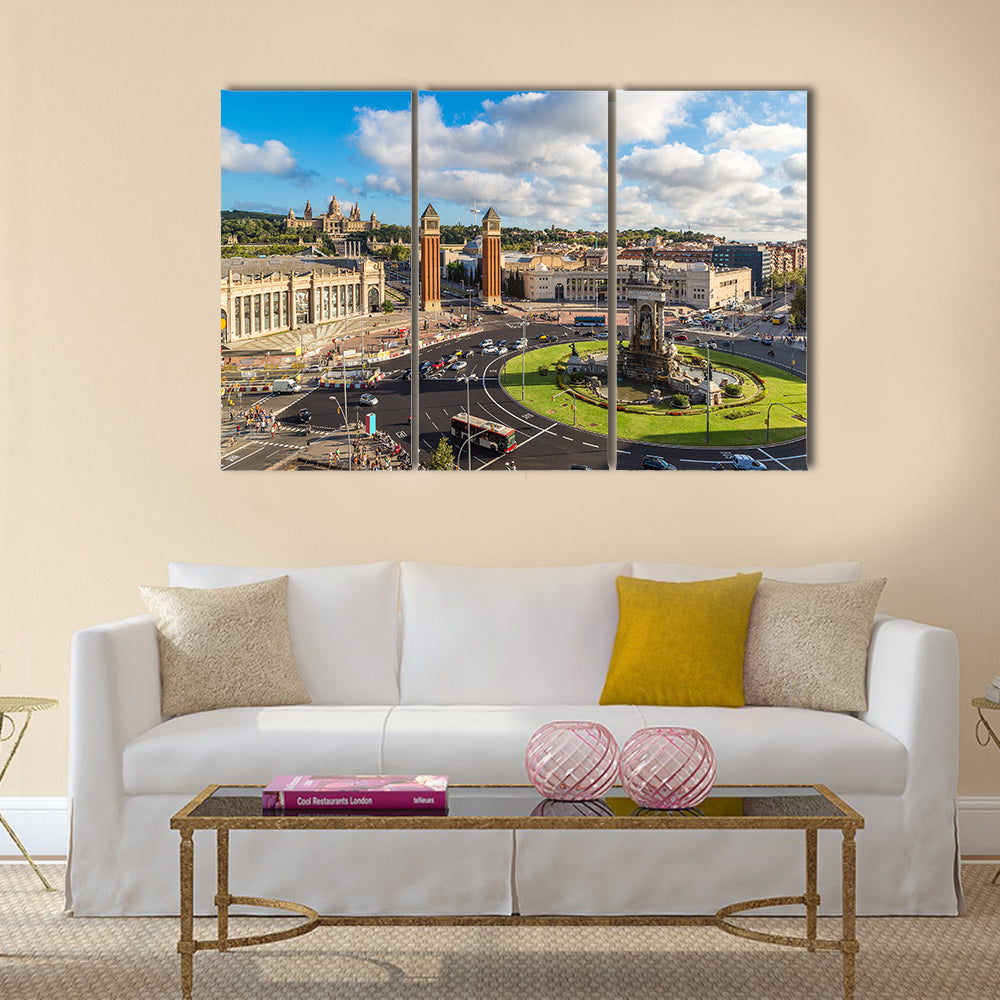 Barcelona Center With Whispering Beauty, Spain, Multi Panel Canvas Wall Art