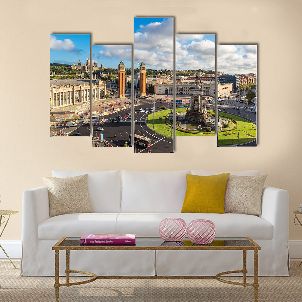 Barcelona Center With Whispering Beauty, Spain, Multi Panel Canvas Wall Art