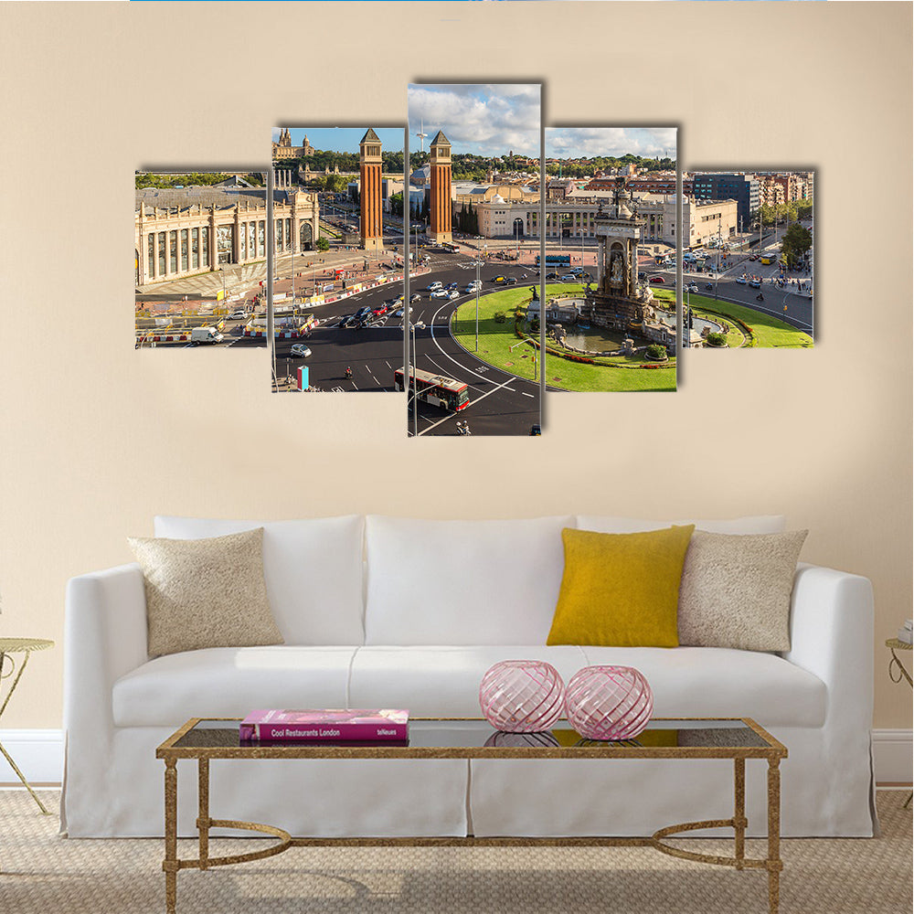 Barcelona Center With Whispering Beauty, Spain, Multi Panel Canvas Wall Art