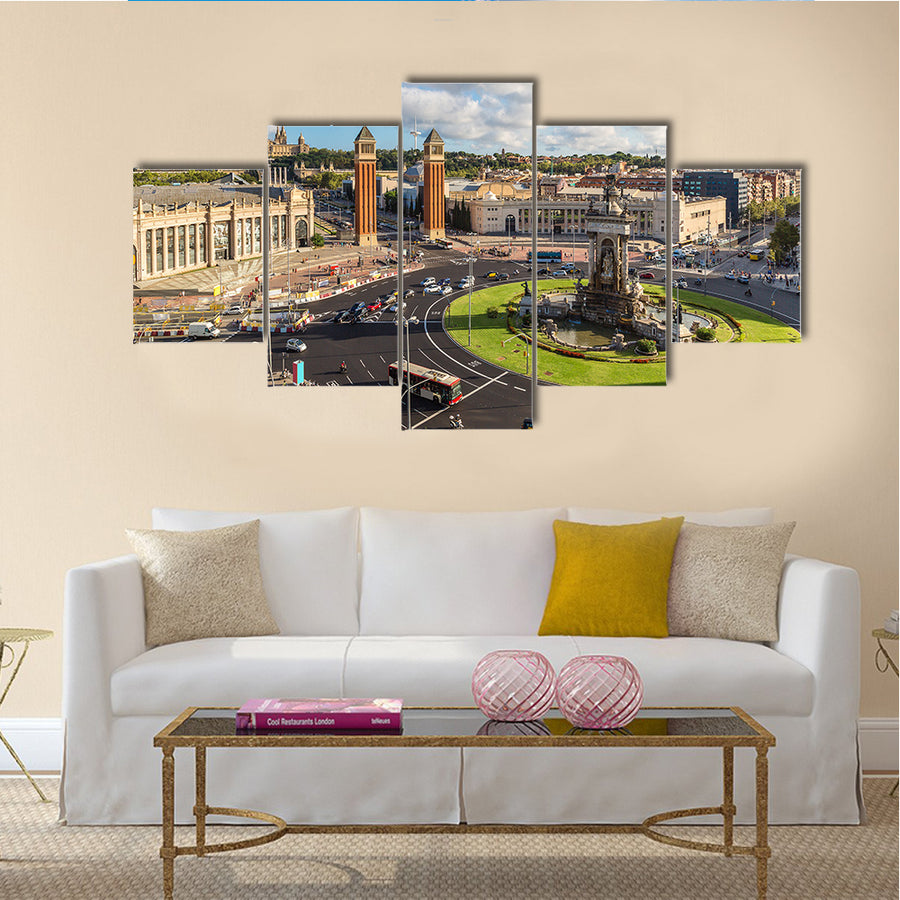 Barcelona Center With Whispering Beauty, Spain, Multi Panel Canvas Wall Art