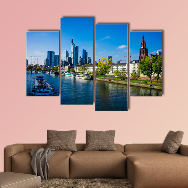 Skyline of Frankfurt, Germany, Frankfurt am Main city canvas wall art