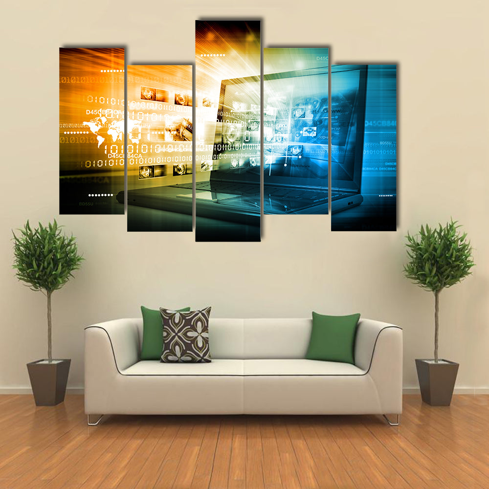 Digital Internet technology Multi panel canvas wall art