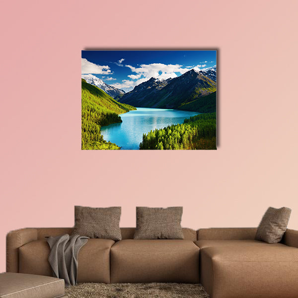 Beautiful turquoise Lake Kucherlinskoe in Altai Mountains Multi panel canvas wall art