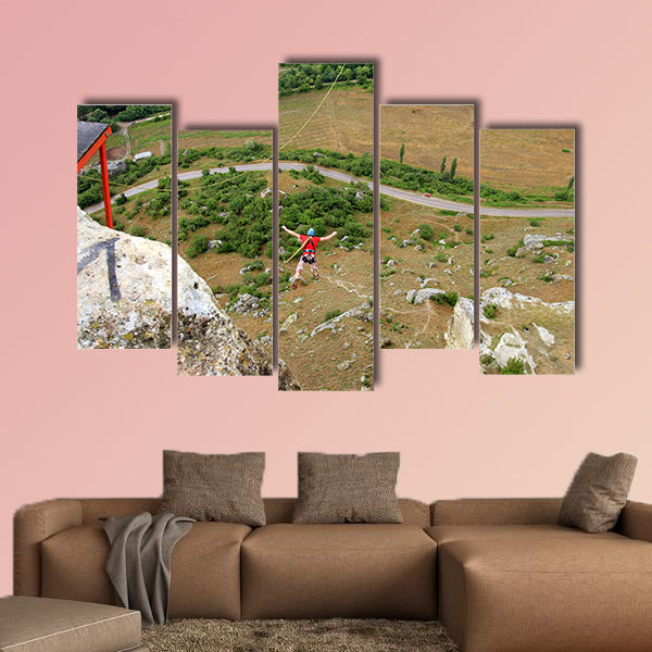 Rope jumping Multi panel canvas wall art