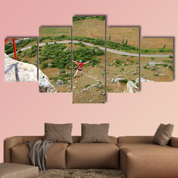 Rope jumping Multi panel canvas wall art