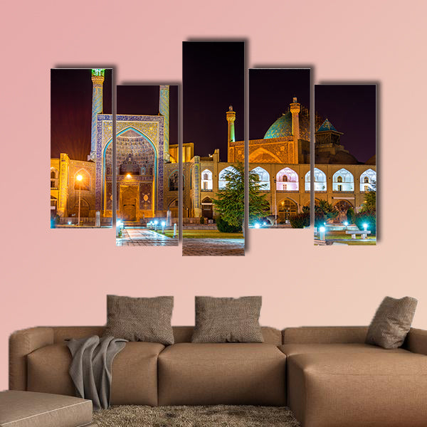 View of Shah (Imam) Mosque in Isfahan in Iran multi panel canvas wall art