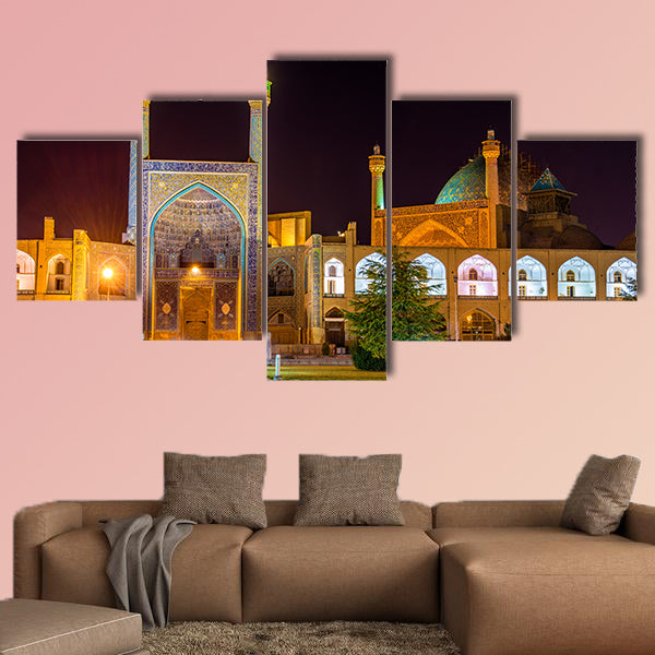 View of Shah (Imam) Mosque in Isfahan in Iran multi panel canvas wall art