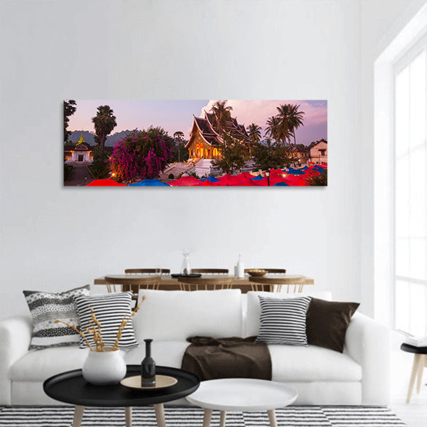 Luang Prabang view from above, Laos Panoramic Canvas Wall Art