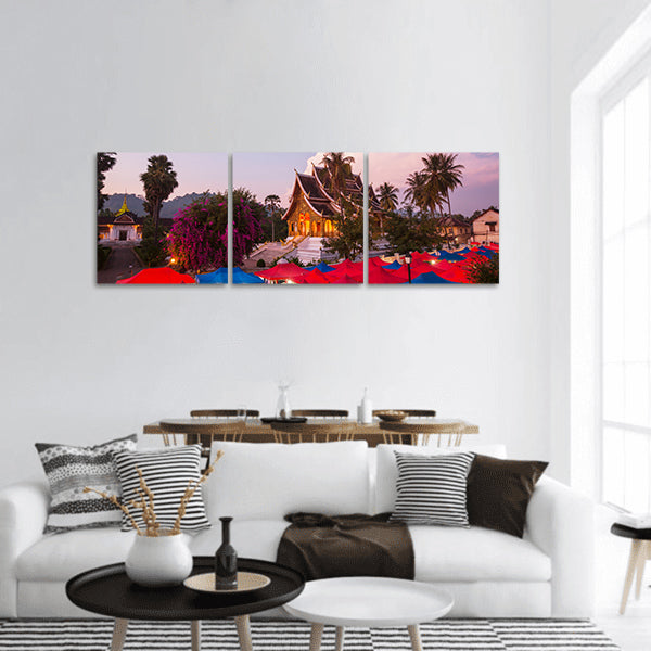 Luang Prabang view from above, Laos Panoramic Canvas Wall Art