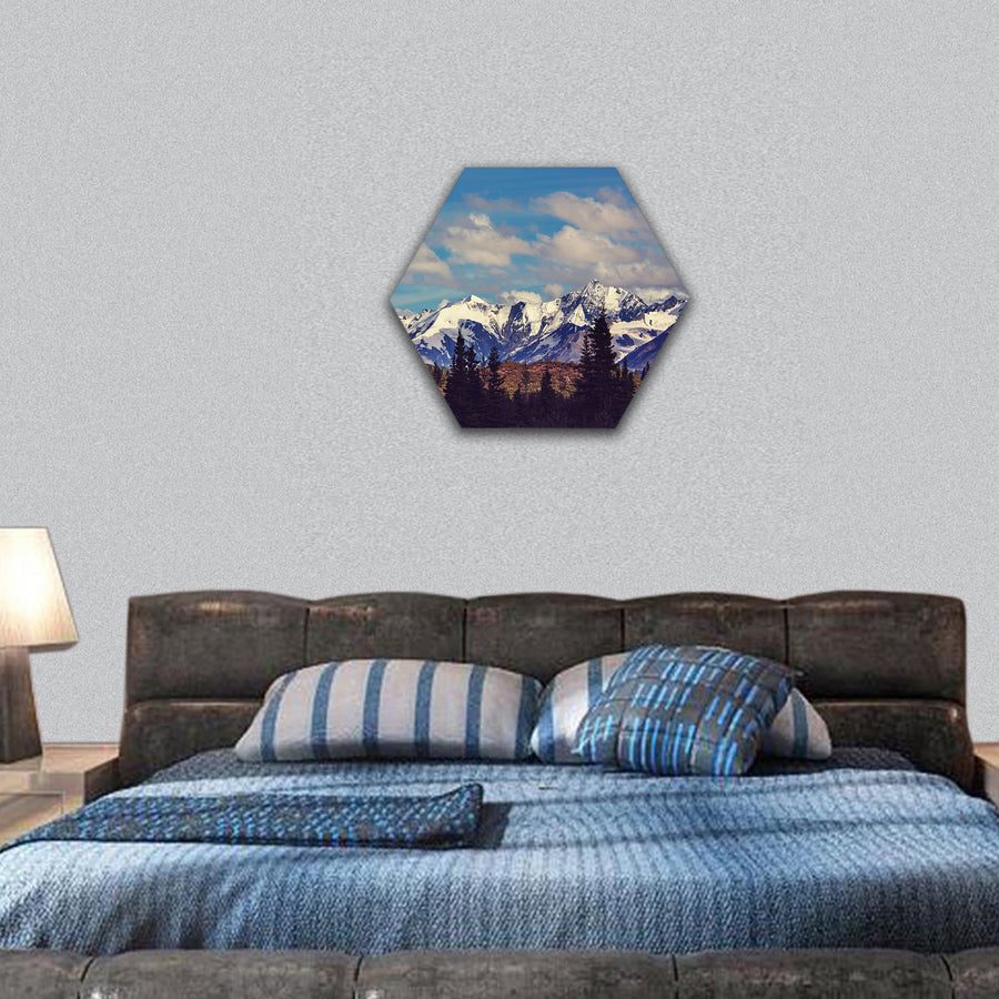 Mountains in Alaska, United States hexagonal canvas wall art
