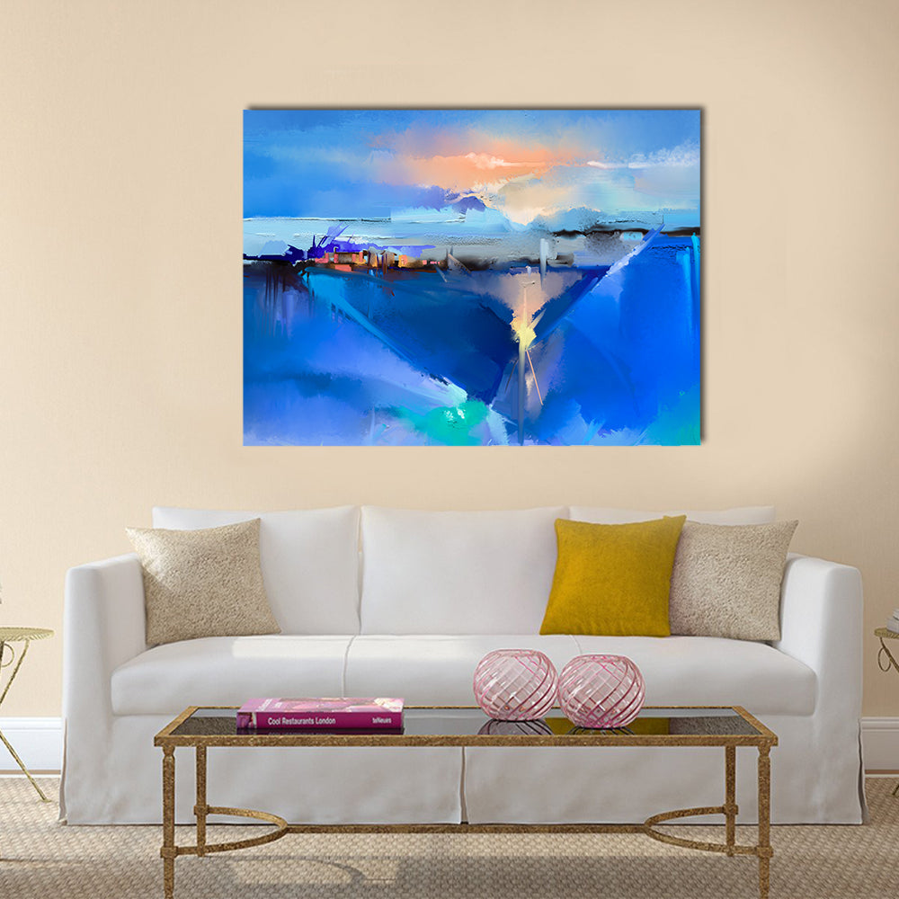 Abstract colorful oil painting landscape on canvas Multi panel canvas wall art