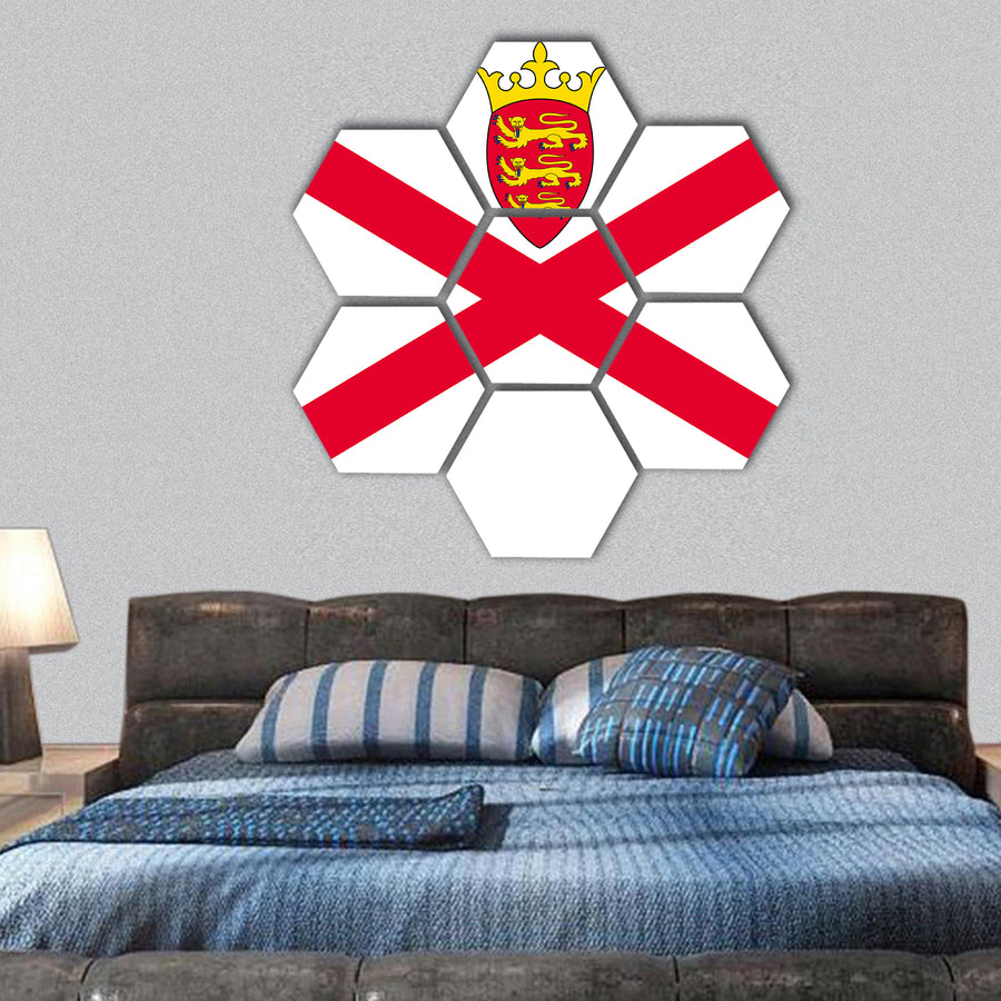 Standard Proportions and Color for Jersey Flag hexagonal canvas wall art