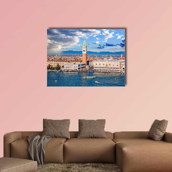 Piazza San Marco with Bell Tower and the Doge Palace multi panel canvas wall art